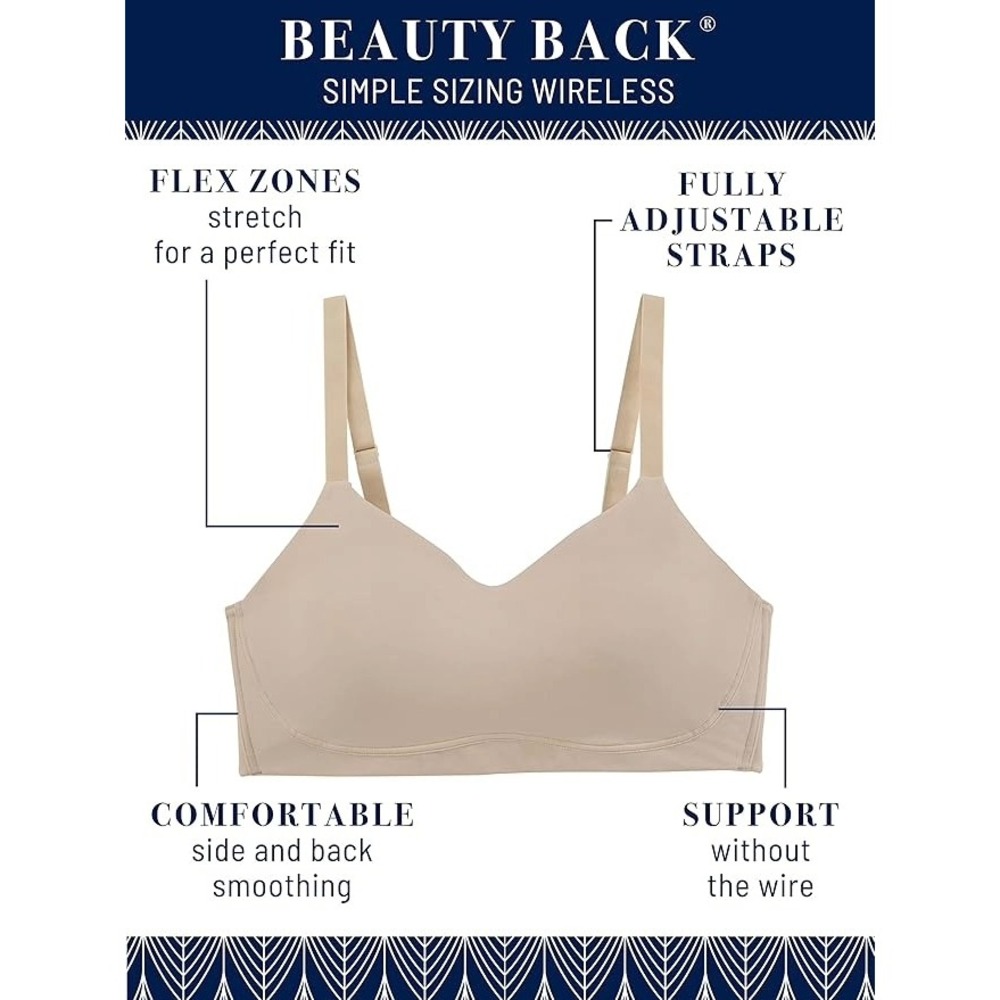 Vanity Fair Beauty Back Simple Sizing Wireless Comfort Bra XL Moody Blue NWT - Picture 11 of 11